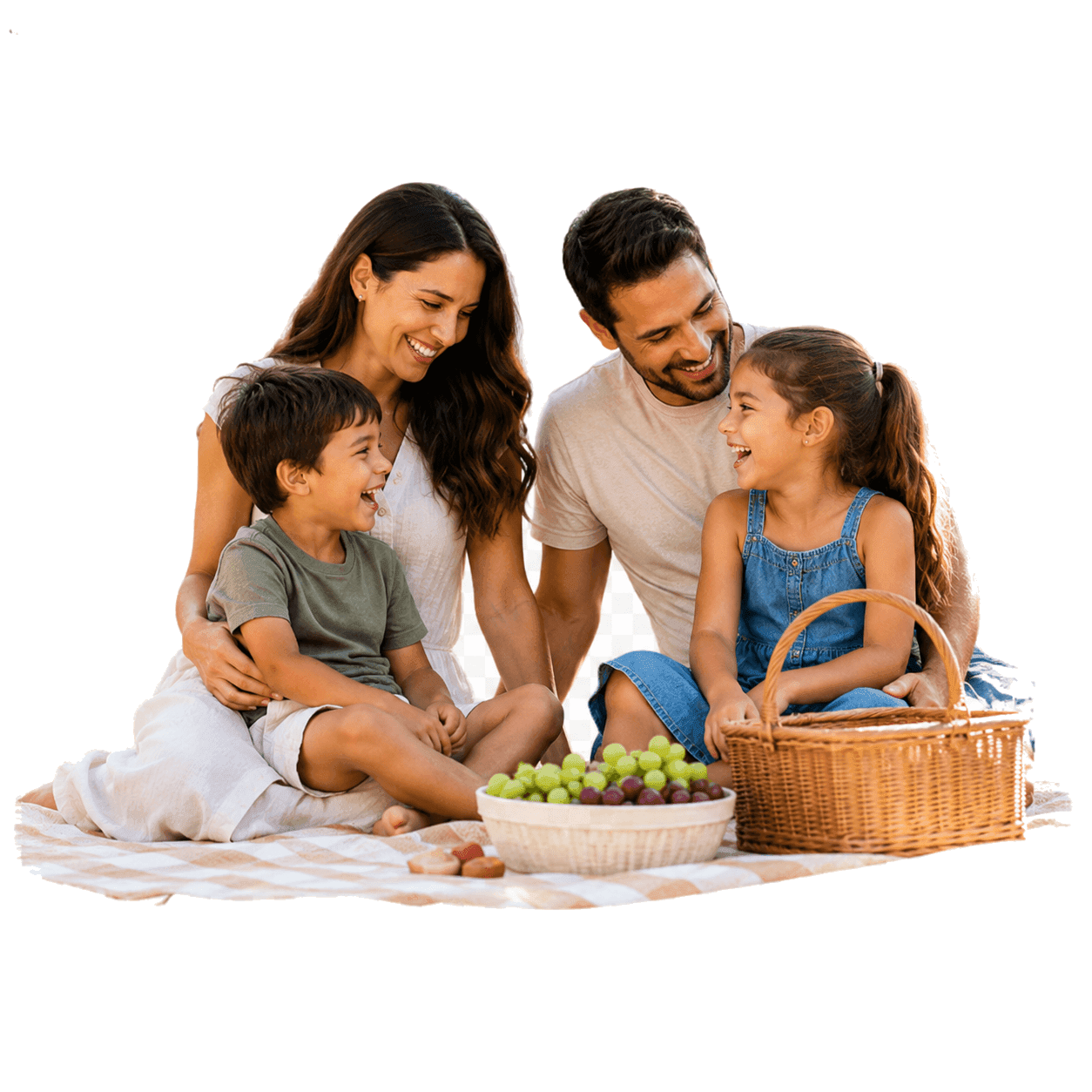 A family enjoying a picnic together outdoors